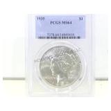 1935 PCGS MS64 Silver Peace Dollar