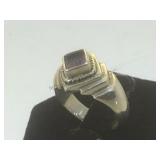 Sterling ring w//light purple gemstone, size 5.5