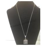 Sterling chain necklace w/ dice pendant