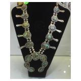 Sterling & turquoise squash blossom Native