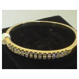 14k gold & diamond bangle bracelet
