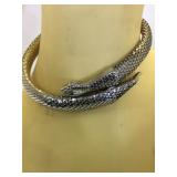 Whiting & Davis metal mesh snake & earring set,