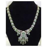 Sterling & gold overlay Emerrald & White Topaz