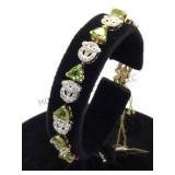 Sterling Peridot & Diamond bracelet w/ appraisal