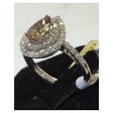 Platinum  & assembled pink Sapphire & diamond