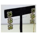 Sterling Peridot & White Topaz Dangle Earrings,
