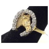 14k gold horseshoe ring, size 6.5