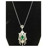 14kgold cast & assembled Emerald & Diamond