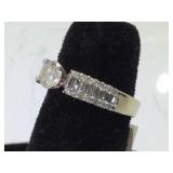 14k gold  cast Diamond ring, size 6.5, w/