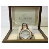 Kalifano quartz watch  w/ organic  wood band, w/