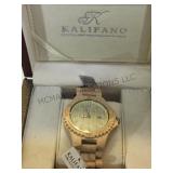 Kalifano quartz watch w/ organic wood  band, w/