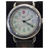 Swiss Army Swiss made wrist watch w/ leather band