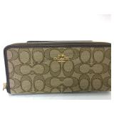 Couch Brown Signature Zip Wallet, (New)