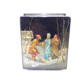 Vintage hand painted laquered box