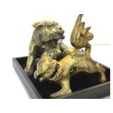 Collection of vintage brass Foo Dogs