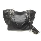 Michael Kors black leather tassel tote w/ dust
