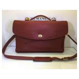 Coach soft red leather briefcase w/ shoulder