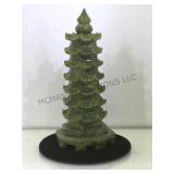 Carved stone pagoda, 7 1/2 tall.