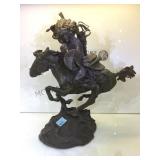 Buck McCain bronze comanche statue signed,