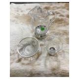 2 Sterling silver based Cambridge etched glass