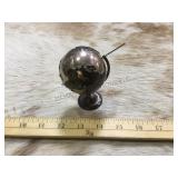 Sterling revolving globe on stand, 3.5 " H., mkd