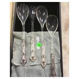 2 Sets Sterling handled salad fork/ knives ,