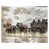 19 in cast iron 4 horse wagon with driver and