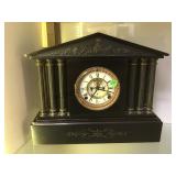 Antique Ansonia porcelain faced mantle clock ,