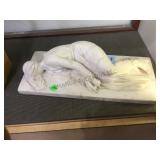 Antique Marble carving of a reclining woman, 16