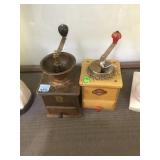 Two vintage coffee grinders, local pickup only