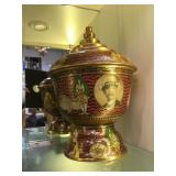 Satsuma style 11.5 in H. Covered jar with