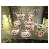 7 pcs. Enoch Wedgwood Tunstall transfer china,