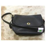 Coach black leather vintage stewardess bag