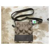 Coach Brown Signature Strpie Swingpack