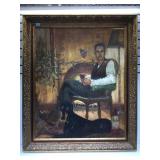 Ornate guild framed oil on canvas signed by