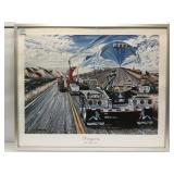 Framed Eric Herrmann Lithograph signed &