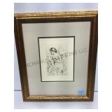 Framed and matted Renoir original etching