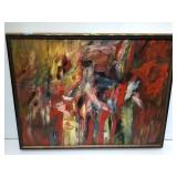 Original abstract oil on canvas attributed to