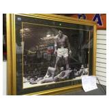 Large framed autographed Muhammad Ali photo print