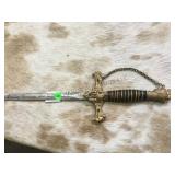 Antique Knights of Pythias sword, mkd The