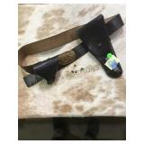 US ARMY leather holster, brass US buckle, belt,