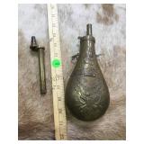 Vintage Brass powder flask , mkd US, local pickup