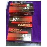 45 ACP Cartridges, 5 full boxes, Norinco