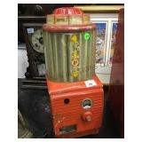 Vintage 1 cent gum dispenser metal and plastic