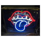 Neon Rolling Stones light in case 18x15 local