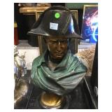 Bronze French naval officer bust signed R.