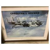 Aircraft  print signed by Major Walter J. Wright