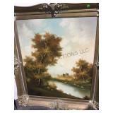 Framed oil on canvas by Boris 32x37 local pickup