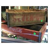 Vintage Coca-Cola & Seven- Up crates, local