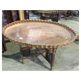 East Indian style metal tray coffee table, local